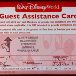 Disney Guest Assistance Card